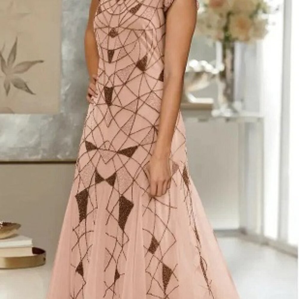 NWT Lanissa Beaded Flowy Formal Gown